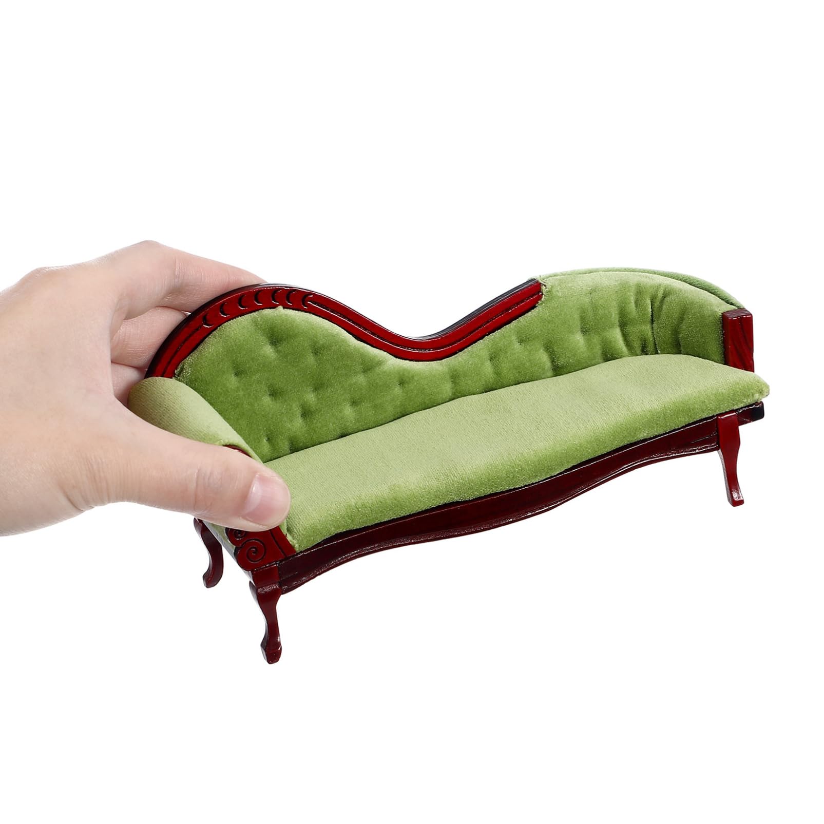 Abaodam 1/12 Scale Dolls House Furniture Miniature Victorian Chaise Lounge Sofa European Style Dollhouse Couch Ornaments for Doll Accessories - Image 4