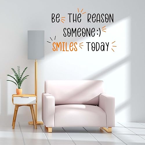 Miniatura 2 de Calcomanías de pared inspiradoras, Be The Reason Someone Smiles Today Positive Affirmation, calcomanía de decoración de pared motivacional para sala