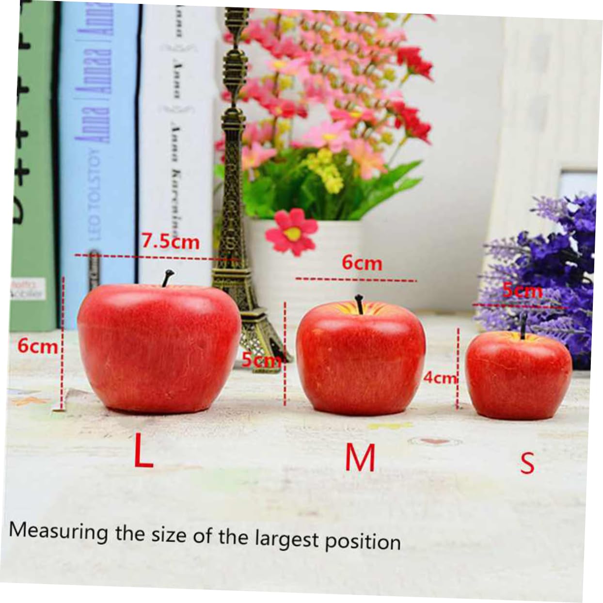 Levemolo Realistic Apple Shape Candles for Christmas Artificial Decoration Wedding Party Decorative Candles Set