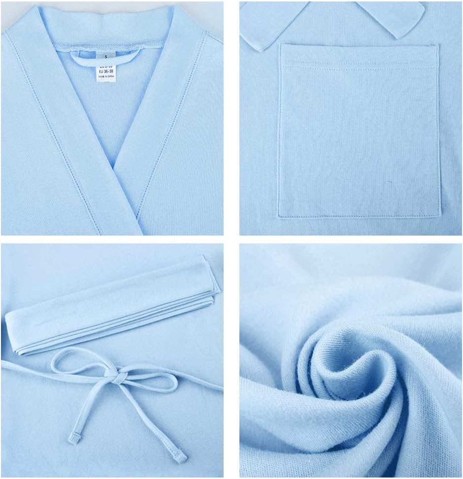 U2SKIIN Womens Robes, 100% Cotton Lightweight Robes 3/4 Sleeves Kimono Knit Soft Loungewear Short Bathrobe - Image 4
