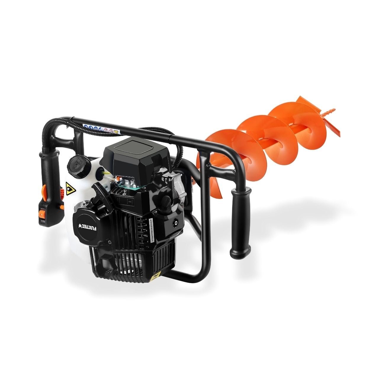 FUXTEC Tarière Thermique FX-EB143ECO - Moteur 2 Temps 42,7cm³ 1,25kW - Idéale pour la Plantation et Clôtures - Réducteur Intégré - Ergonomique & Compact - Forets Ø100/150mm Inclus – Réservoir 1L