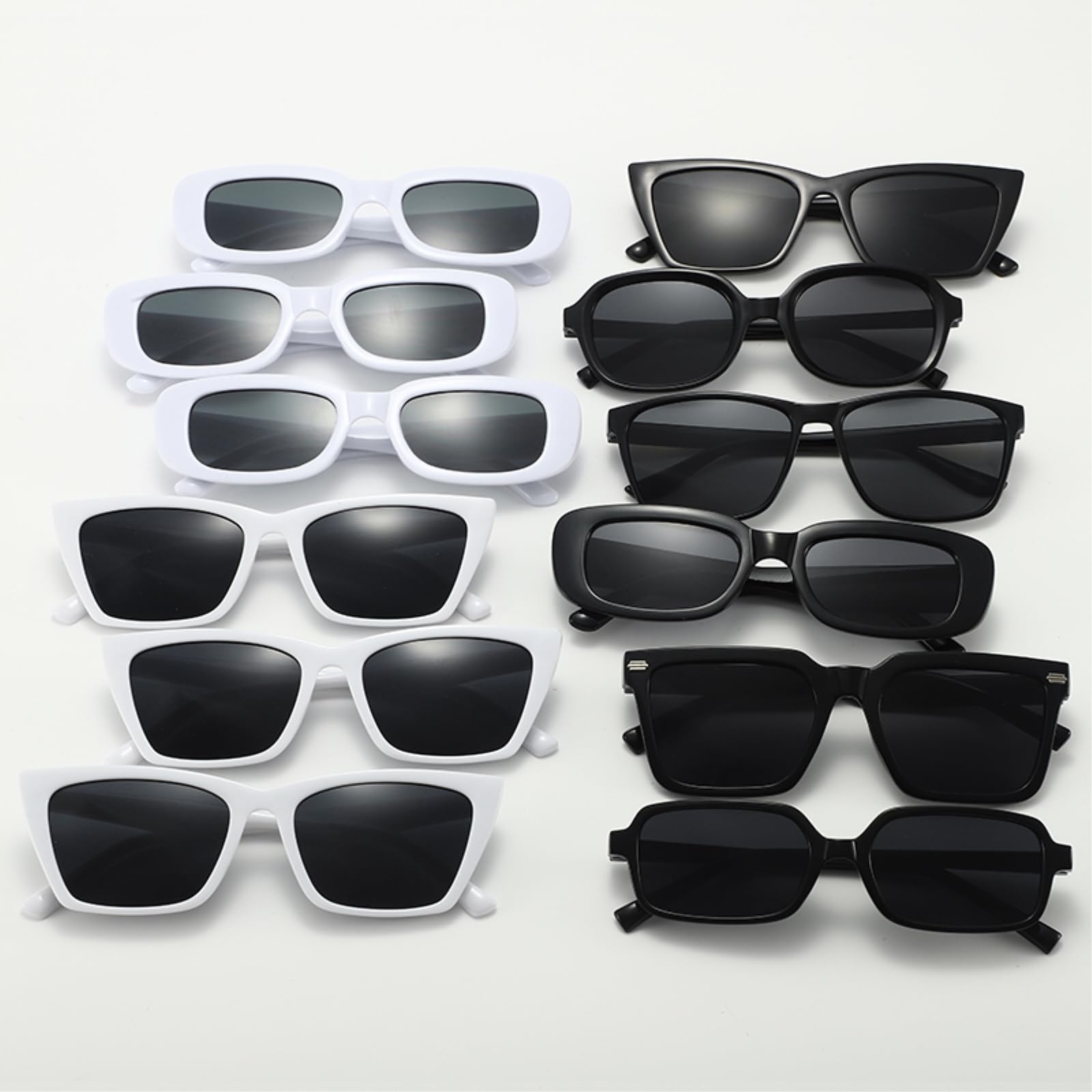 Occhiali da Sole 6 Pacchetti Combinazione Nera Uv400 Versatile Moda Estate Viaggio Ombre Estivo Giornaliero Commute Party Wear-12pcs
