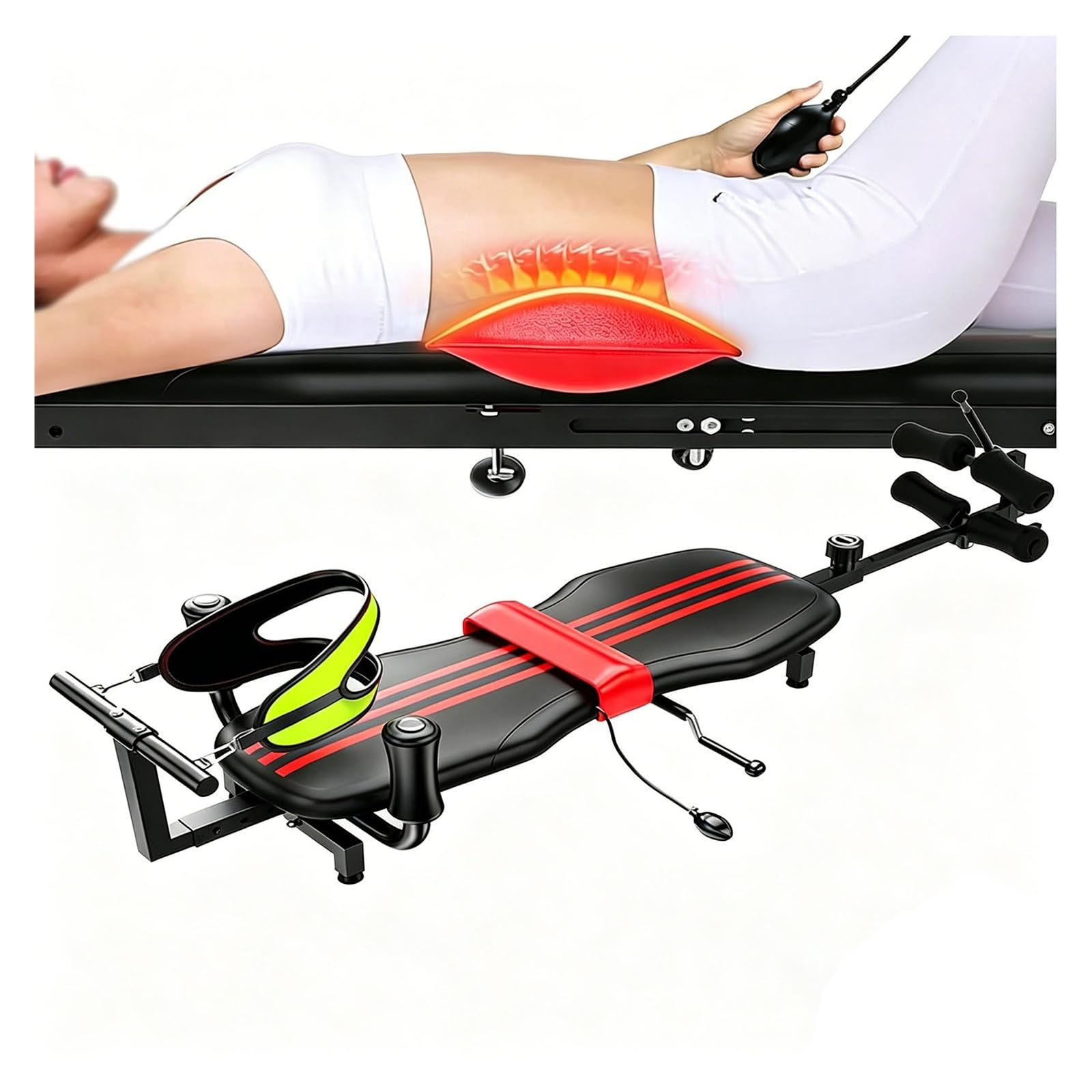Schwerkrafttrainer,Rückentrainer Streckbank Mit Zervikal Traktionstraining,Inversionstisch, Rückenstrecker,Rückentrainer,Lendenwirbelsäule,Halswirbelsäulenmassage,Einstellbare Länge