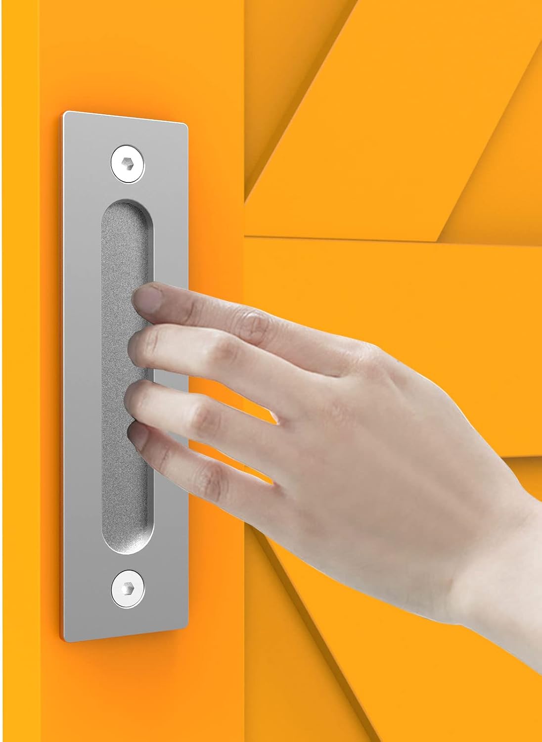 9.5''/24CM Sliding Barn Door Handle Double Sided Pull and Flush Barn Door Embedded Invisible Stainless Steel