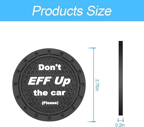Miniatura 2 de Paquete de 2 posavasos para portavasos de automóvil, 2.75 pulgadas, antideslizante, con inserto de PVC, antiarañazos, para mujeres y hombres,