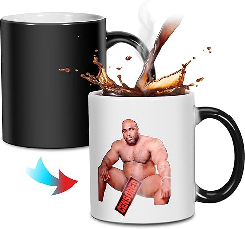 Regalos divertidos para hombres, taza de café de madera de Barry, mensaje aparece mientras se calienta, regalos de elefante blanco, regalo de broma,