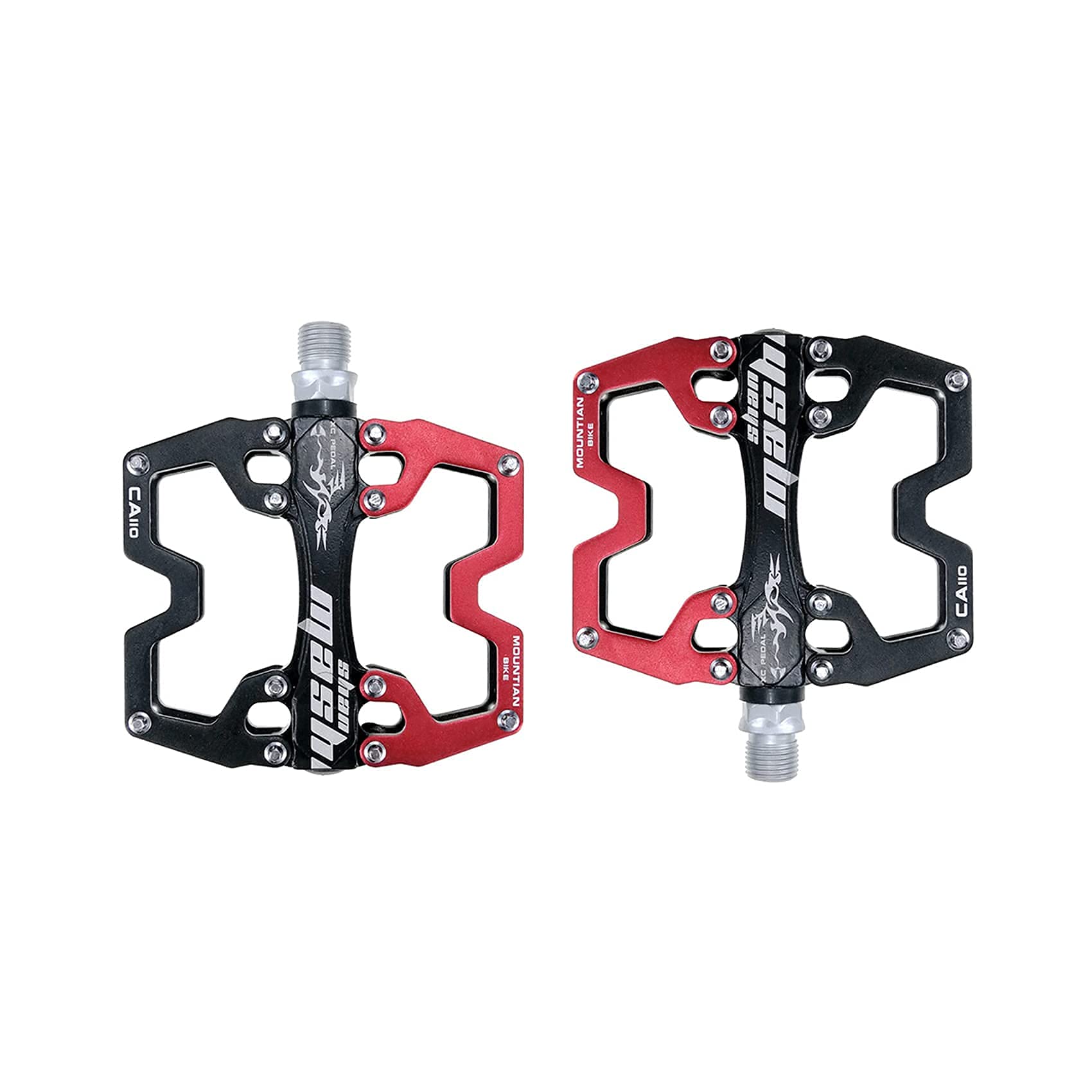 shanmashi Mountain Bike MTB Pedals Parallel Bicycle Road Pedal 9/16 Inch Ultra-Light Flat Aluminum Alloy Sealed Bearing with Anti-Skid 1 Pair