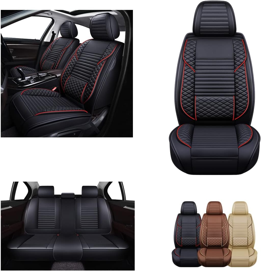 OASIS AUTO Car Seat Covers Premium Waterproof Faux Leather