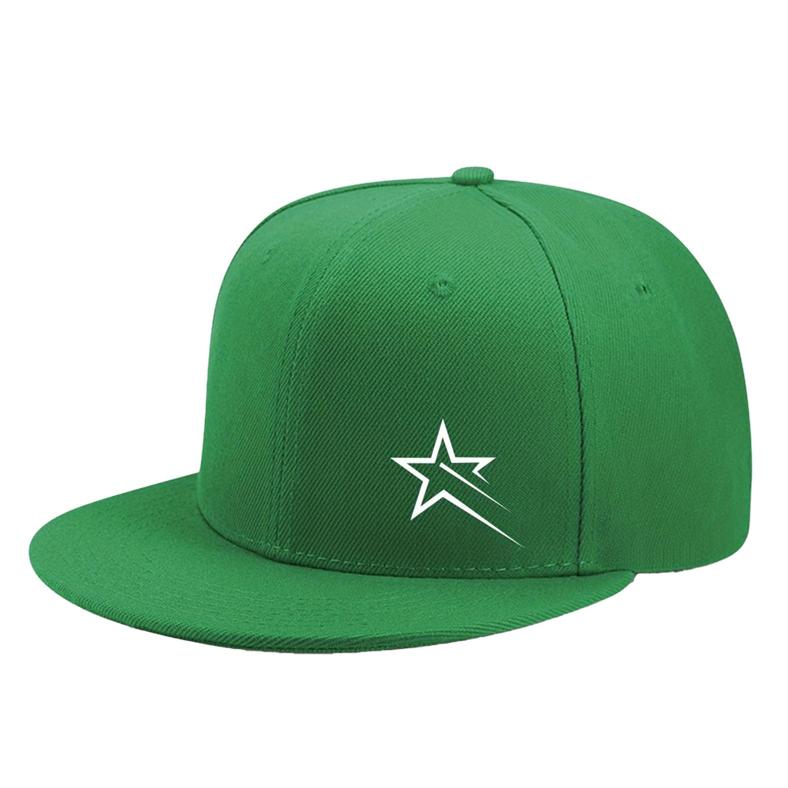 matumou Star Print Baseball Hat, Adjustable Back Buckle Retro Distressed Style Baseball, Flat Brim Outdoor Sunshade