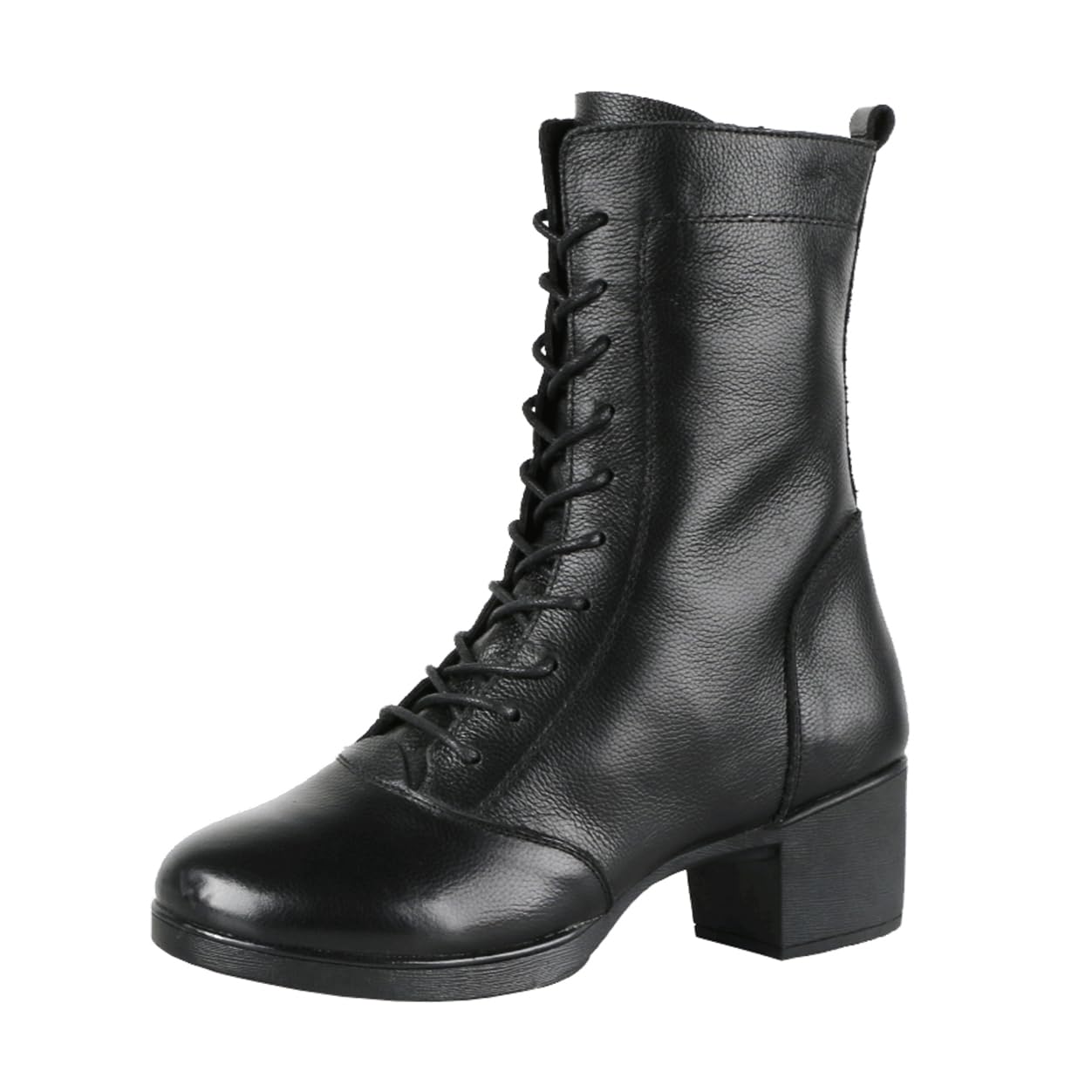 Women's Ballroom Damce Shoes Casual Split Sole Latin Tango Morden Shoes Ladies Chunky Heels Dance Shoes,Black Warm,9.5