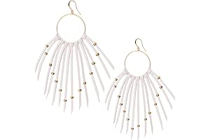 Western Earrings for Women Cowgirl - White Fringe Tassel Cowgirl Earrings