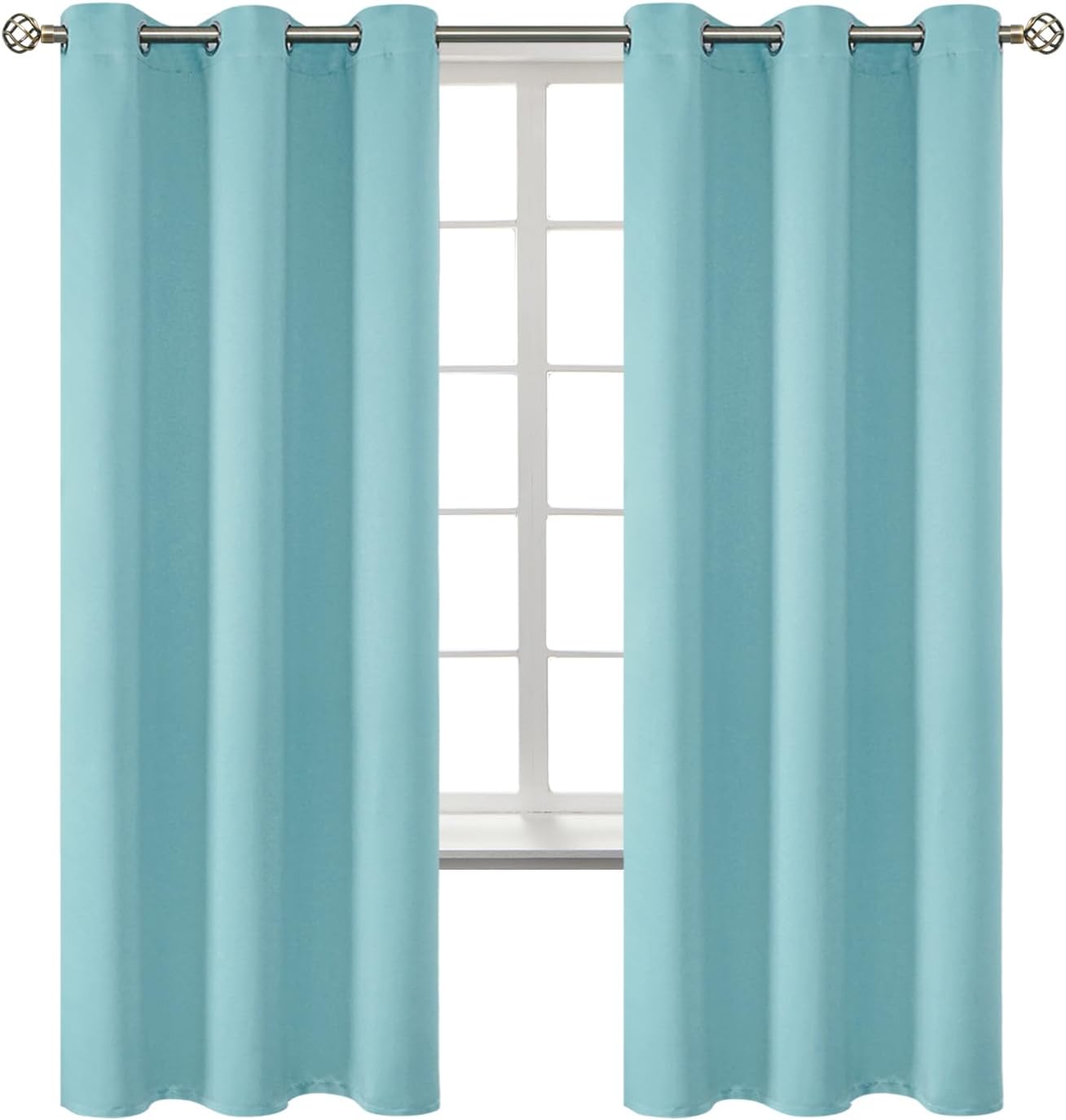 BGment Blackout Curtains - Grommet Thermal Insulated Room Darkening Bedroom and Living Room Curtains, Set of 2 Panels (46 x 72 Inch, Baby Blue)