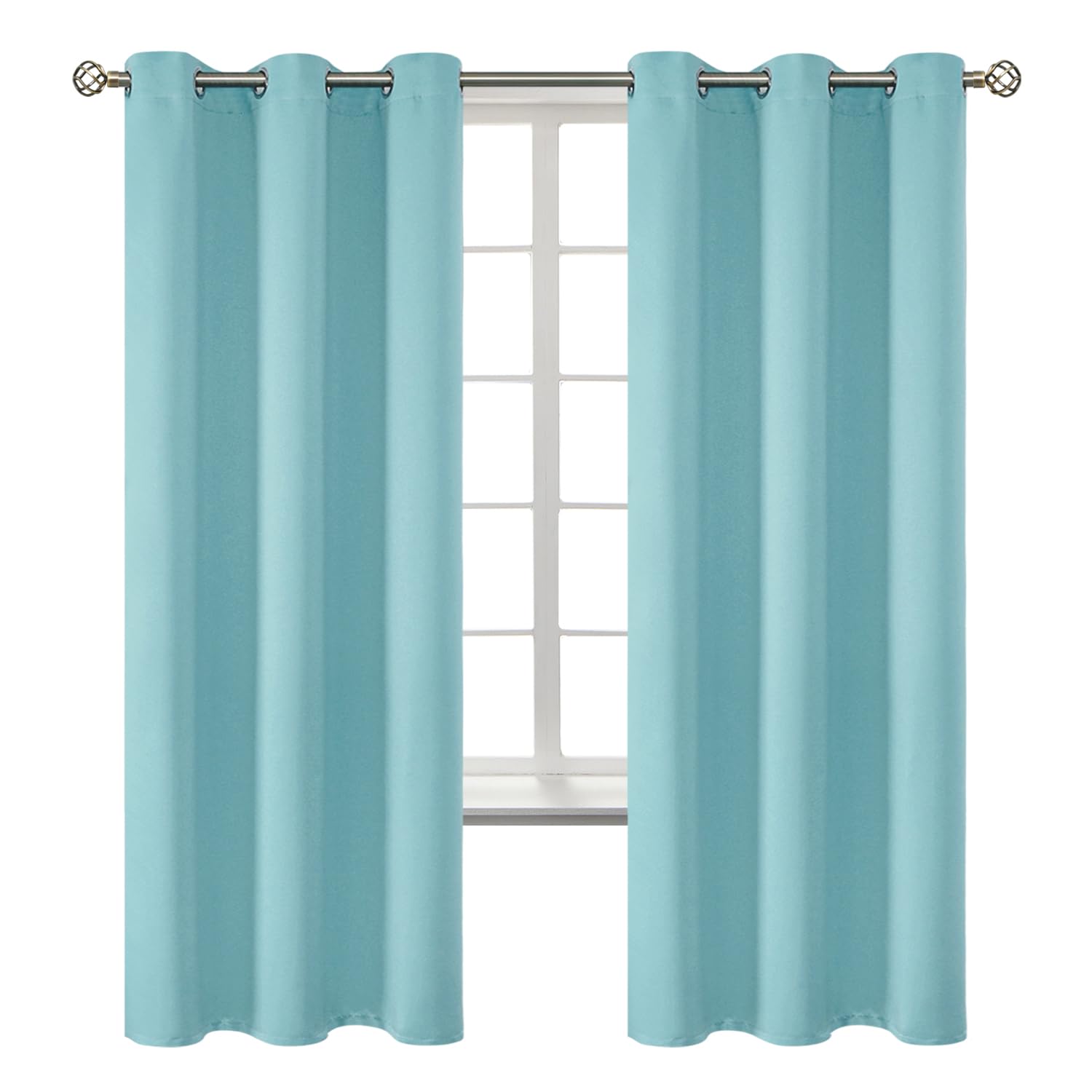 BGment Baby Blue Blackout Curtains for Bedroom 72 Inch Long - 2 Panels