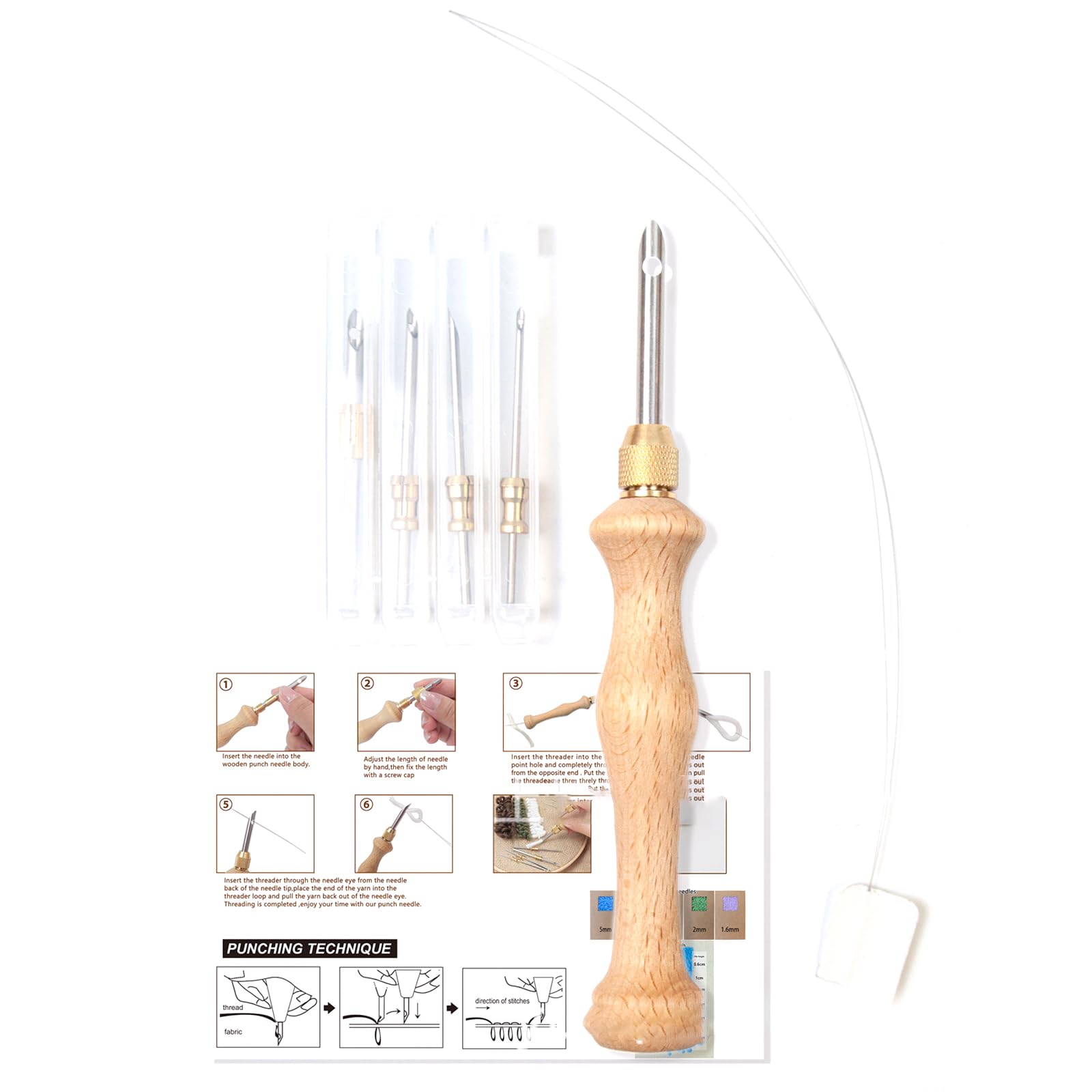 Needle Stitching Tool for Craft Thread Yarn, Embroidery Weaving Tools for Craft Stitching Embellishment Soft and Comfortable Knitting Needle