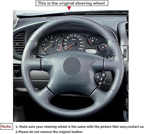 Miniatura 3 de Funda para volante de puntada para Nissan X-Trail (T30) 2001-2003, funda para volante con cordones, antideslizante para coser