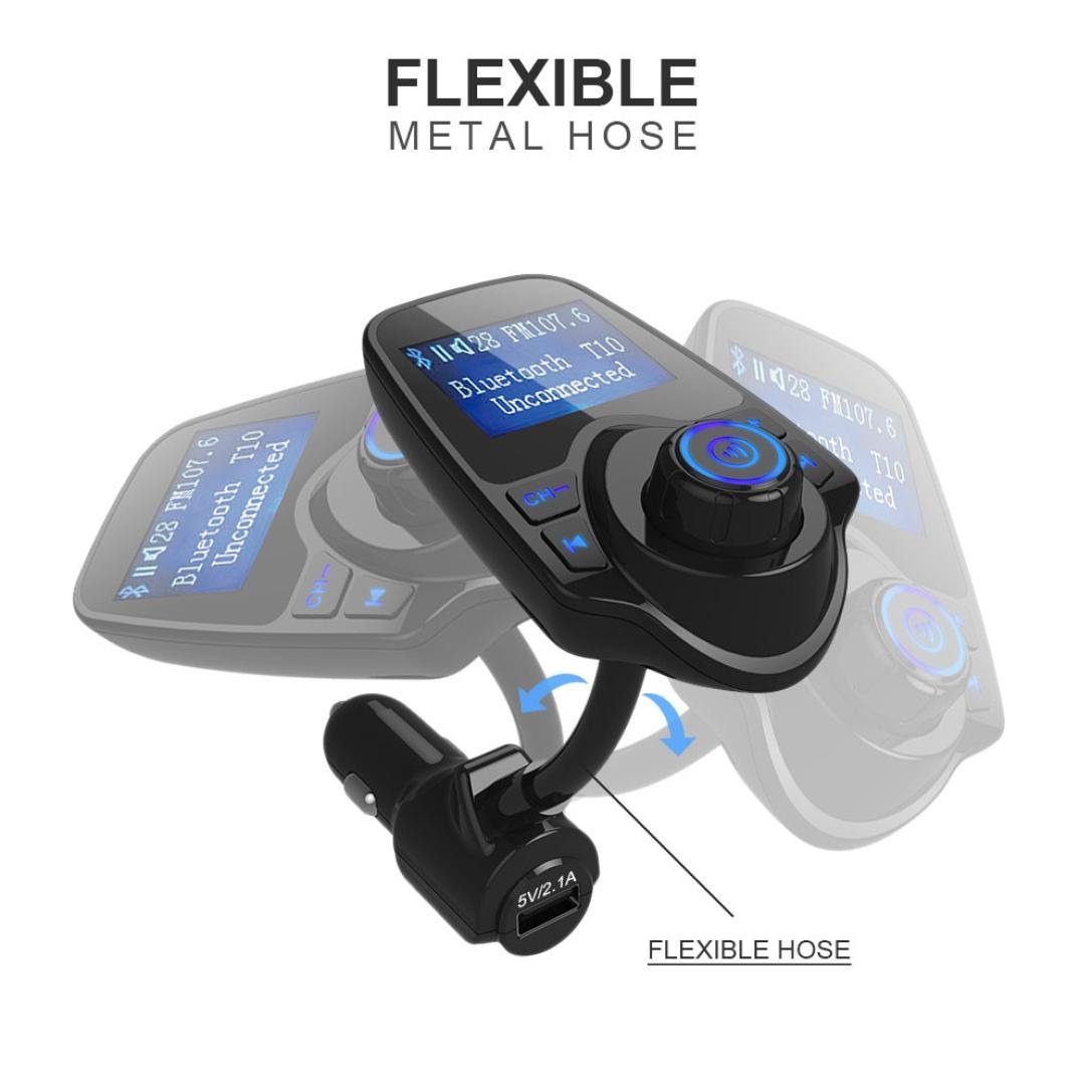 Transmetteur FM Bluetooth, Adaptateur Radio sans Fil Bluetooth 4.2, appels Mains Libres
