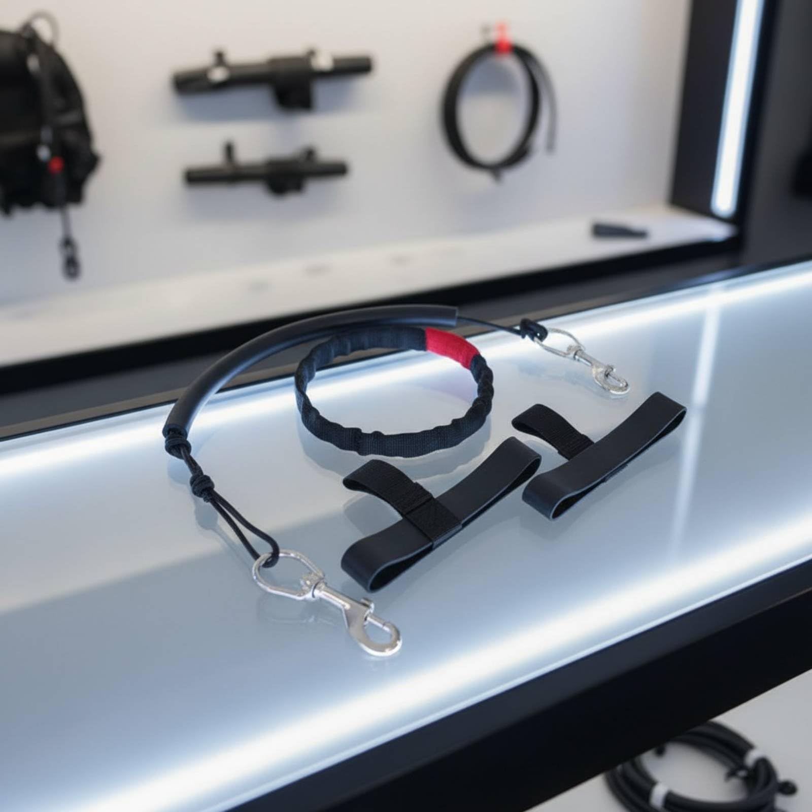 rockible Sangle de Bouteille de Plongée Ensemble de Gréement Cylindre Harnais Colliers Réglables Poignée Caoutchouc Acier Inoxydable 316 Adaptée aux Plongées Profondes Sorties Bateau Club
