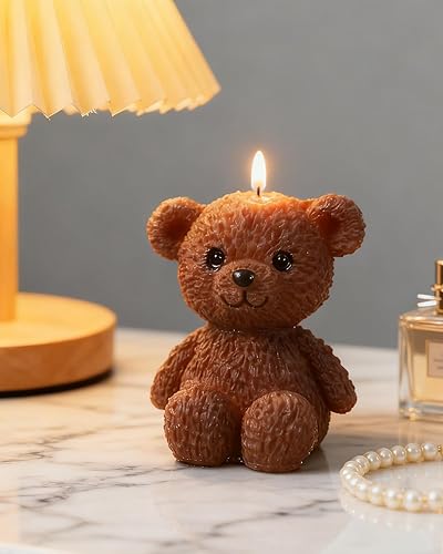 Miniatura 7 de Moldes de silicona para velas, moldes de silicona de oso encantador 3D, diseño de ambiente acogedor, inodoro, sin BPA, lindos moldes de silicona de