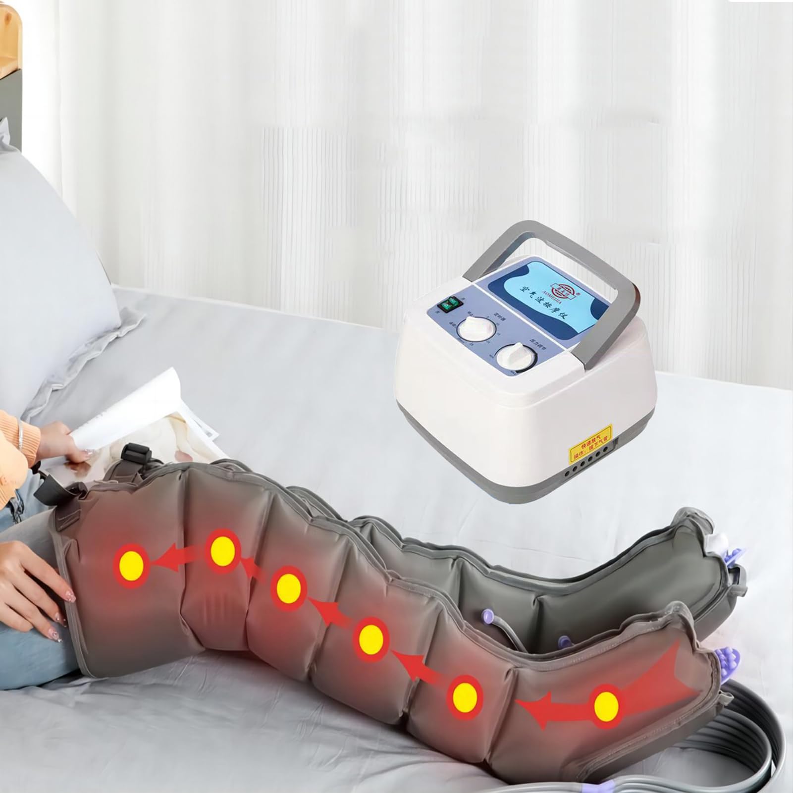 Massaggiatore Elettrico Per Gambe Massaggiatore Ad Onde Di Pressione Per Polpacci, Gambe E Piedi, Massaggiatore a Compressione D'aria