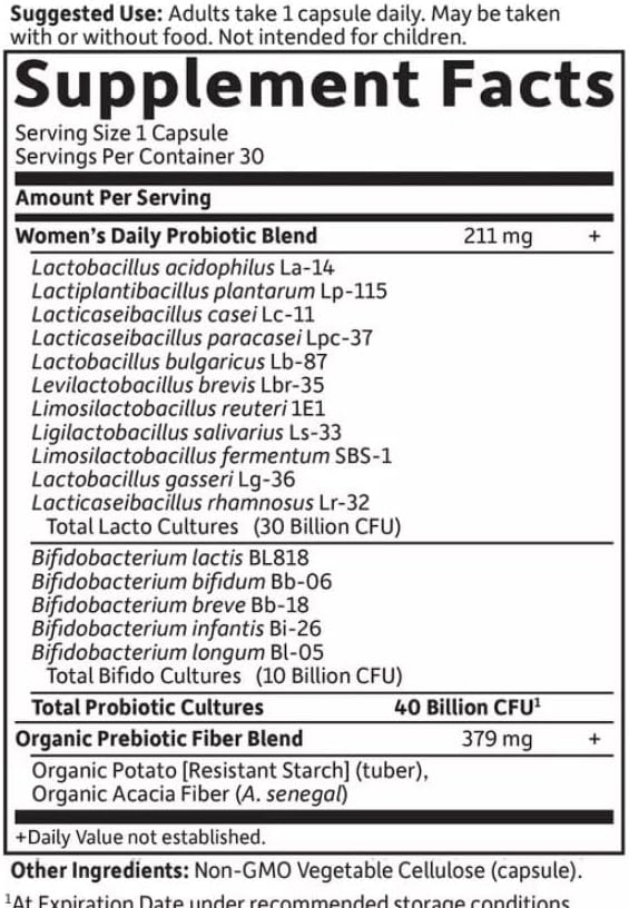 Miniatura 3 de Garden of Life Vitaminas probióticas Dr. Formuladas para el cuidado diario para mujer para la salud intestinal digestiva y el apoyo inmunológico, 30