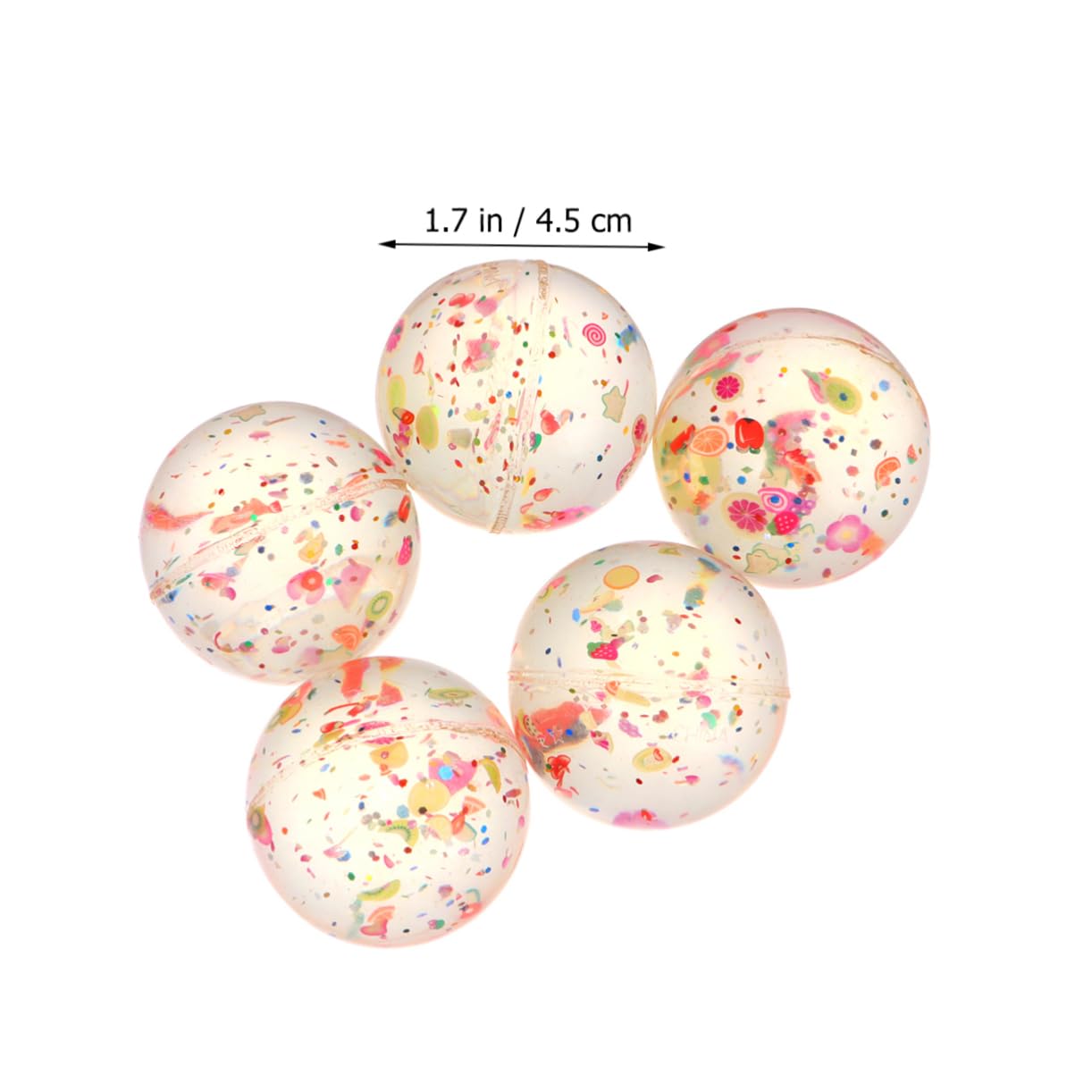 FOYTOKI 5pcs Fruit Themed Bouncy Rubber Space for Boys and Girls Cognitive Development Toy