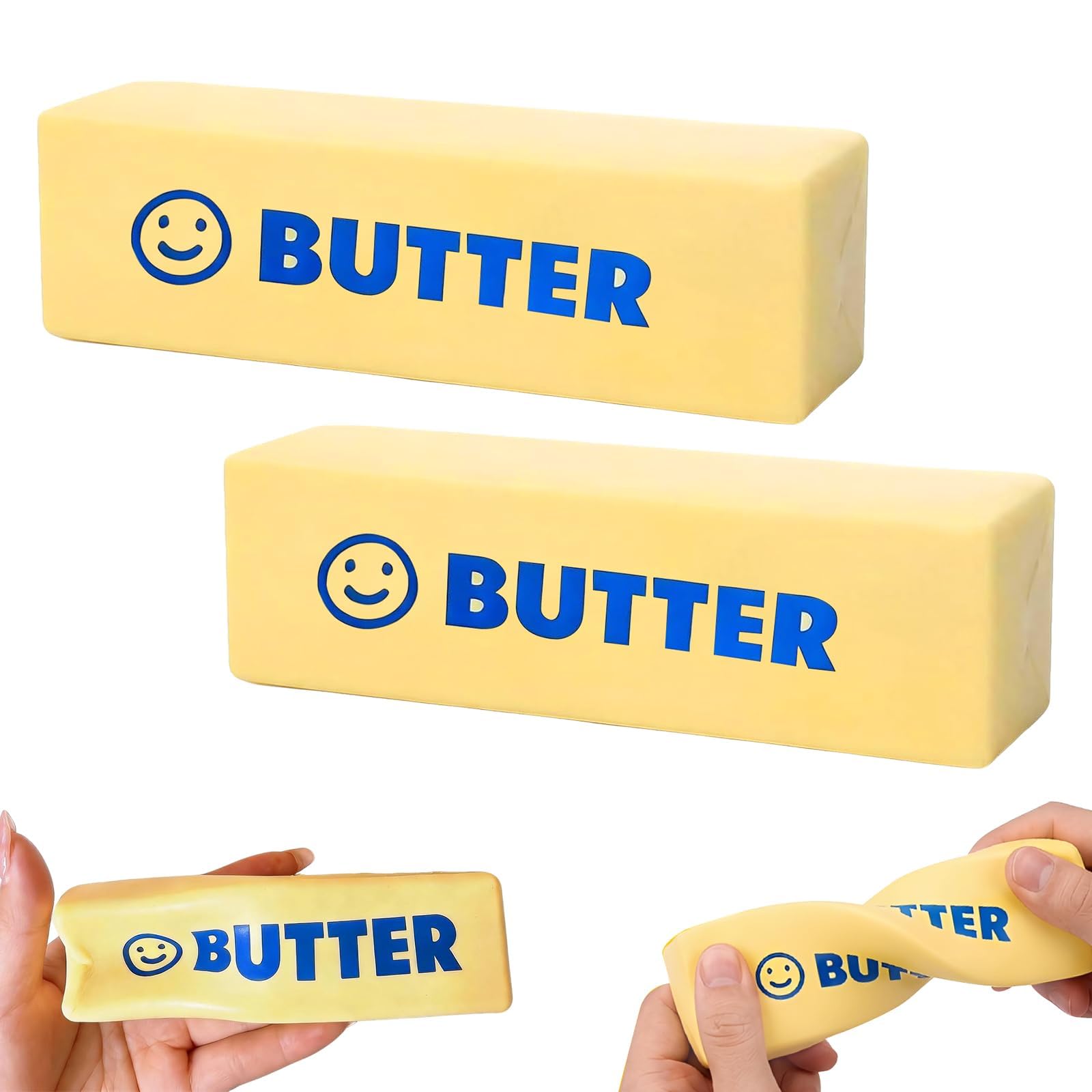 Dandin Butter Squishy,2 Pcs Fidget Toys for Adults Kids,Soft Butter Stick Squishies Stress Relief Stress Balls,Slow Rising Squishys Stress Relief Butters,Sensory Squeeze Toys Birthday Gifts