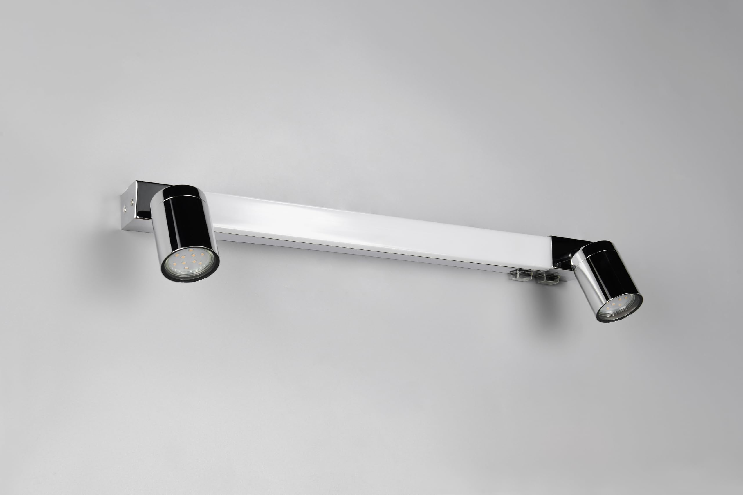 Trio Leuchten Aplique de baño LED ENRICO 281470306, metal cromado, 6,5 vatios LED, excl. 2x GU10, color de luz ajustable