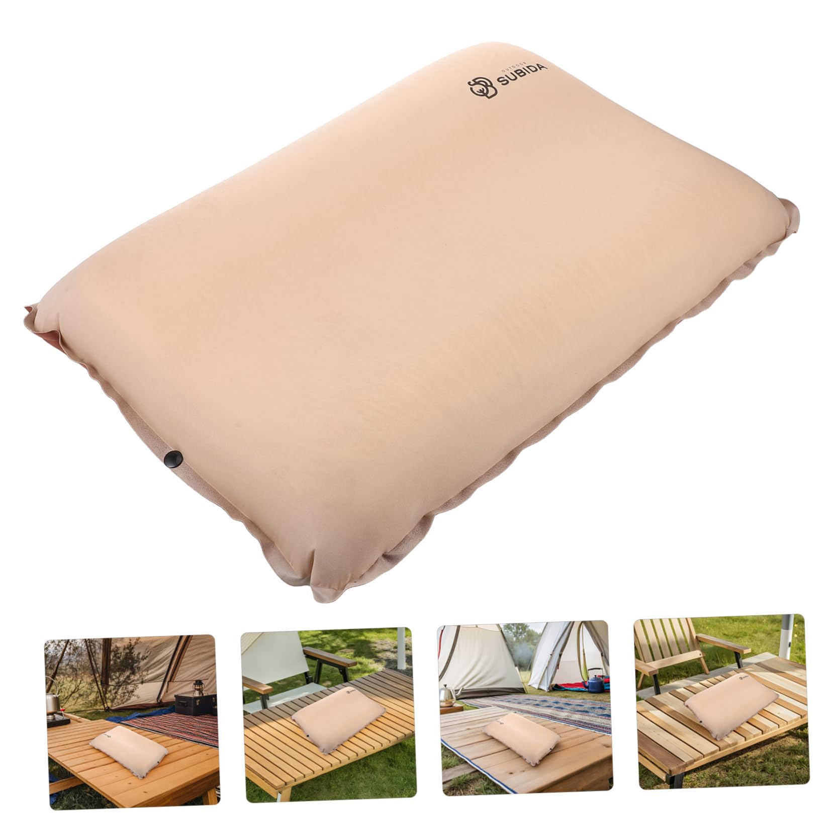 Abaodam Almohada Inflable para Camping Autoinflable de Alta Densidad Soporte Ergonómico para Viajes al Aire Libre