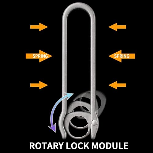 Miniatura 7 de Clip de la llave del cinturón,Clip de llavero de lazo de cinturón de titanio,Llavero de cinturón de liberación rápida EDC,Soporte de llavero de