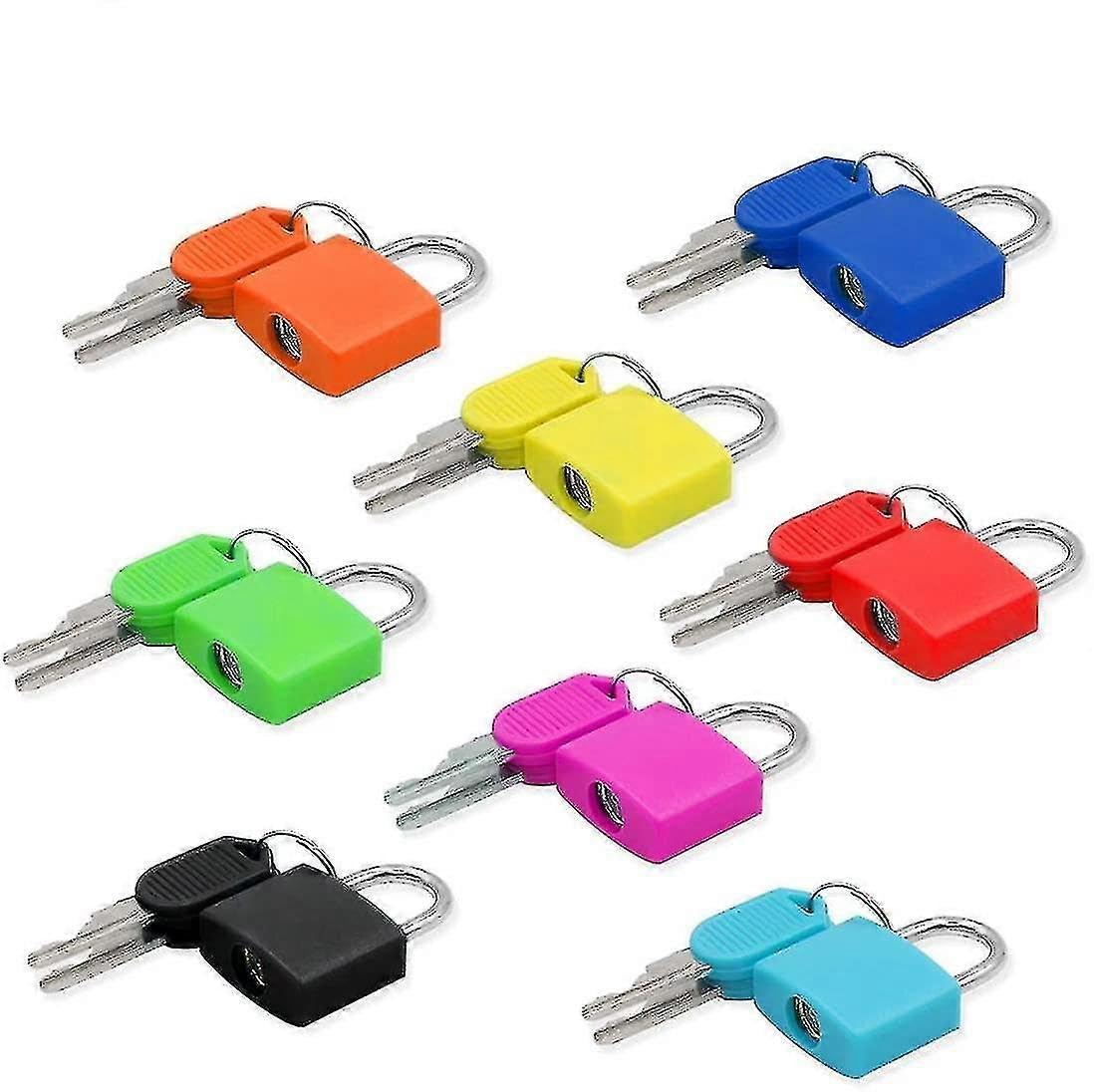 Joyhappst Image Color 8 Small Small Padlocks With 2 Keys, Mini Key Padlock, Locker Lot Padlock, Small