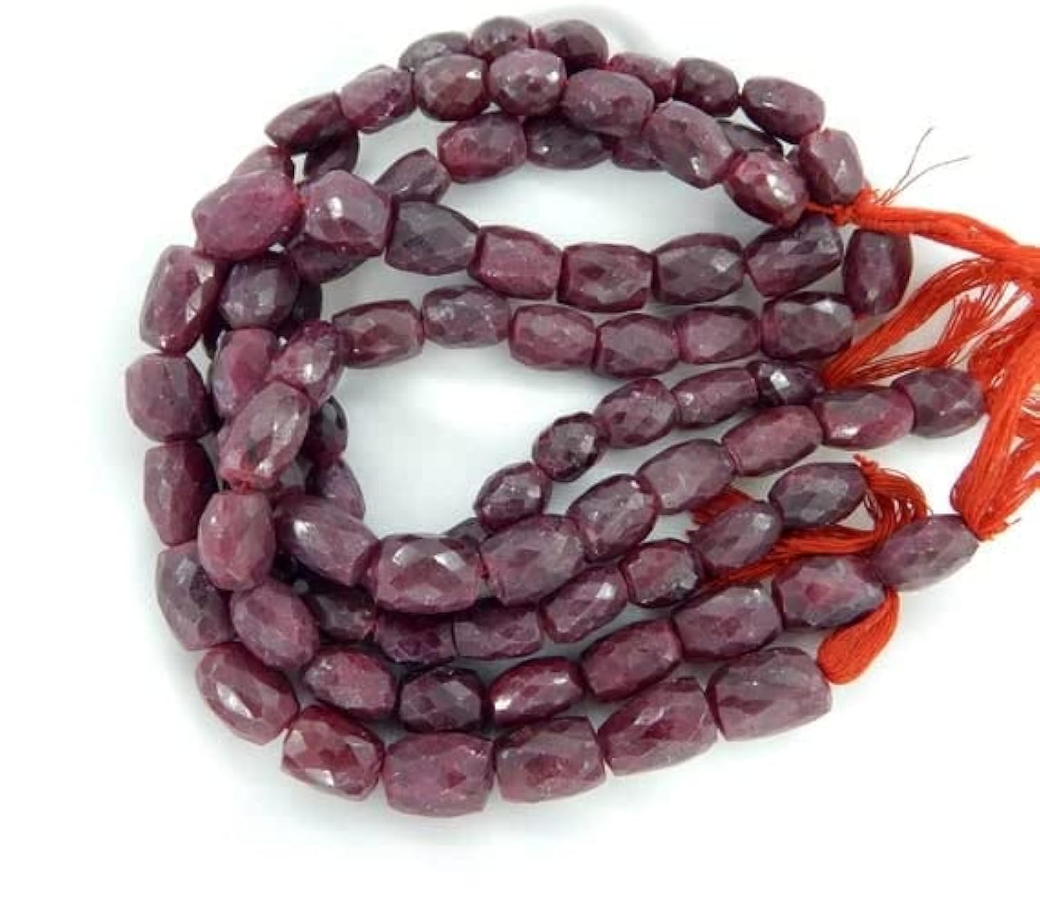 Rubis facetté en fil de perles tumble haut de gamme pour l'artisanat d'art et joaillerie unique