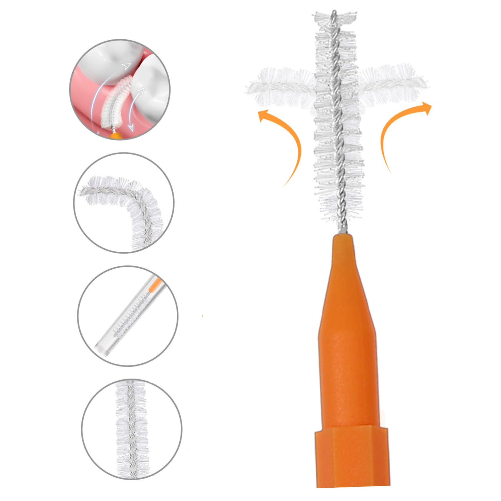 VALICLUD 500stücke Interdentalbürsten Für Zahnreinigung Tragbare Zahnbürsten Für Menschen Mit Ergonomisches Design Einfache Handhabung Für Tägliche Mundpflege Und Besondere Anlässe