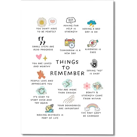 Things To Remember Mental Health Wall Art: The Healing Web Poster