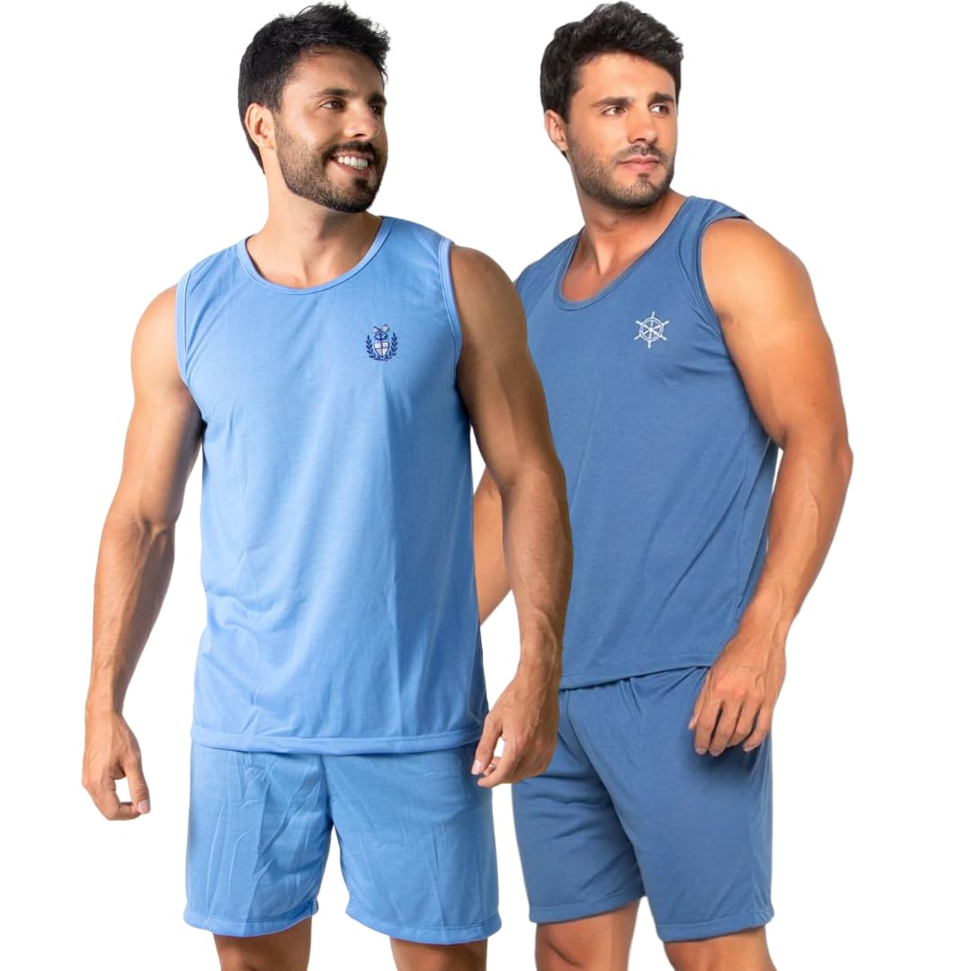 KIT 2 Pijamas Regata Masculino Curto Fechado Conforto Casual Inverno em promoção! Veja a oferta e mais achadinhos de Moda íntima 2 Hoje é o melhor dia para comprar KIT 2 Pijamas Regata Masculino Curto Fechado Conforto Casual Inverno com aquele preço maroto! Promoção! Aproveite a oferta! 2