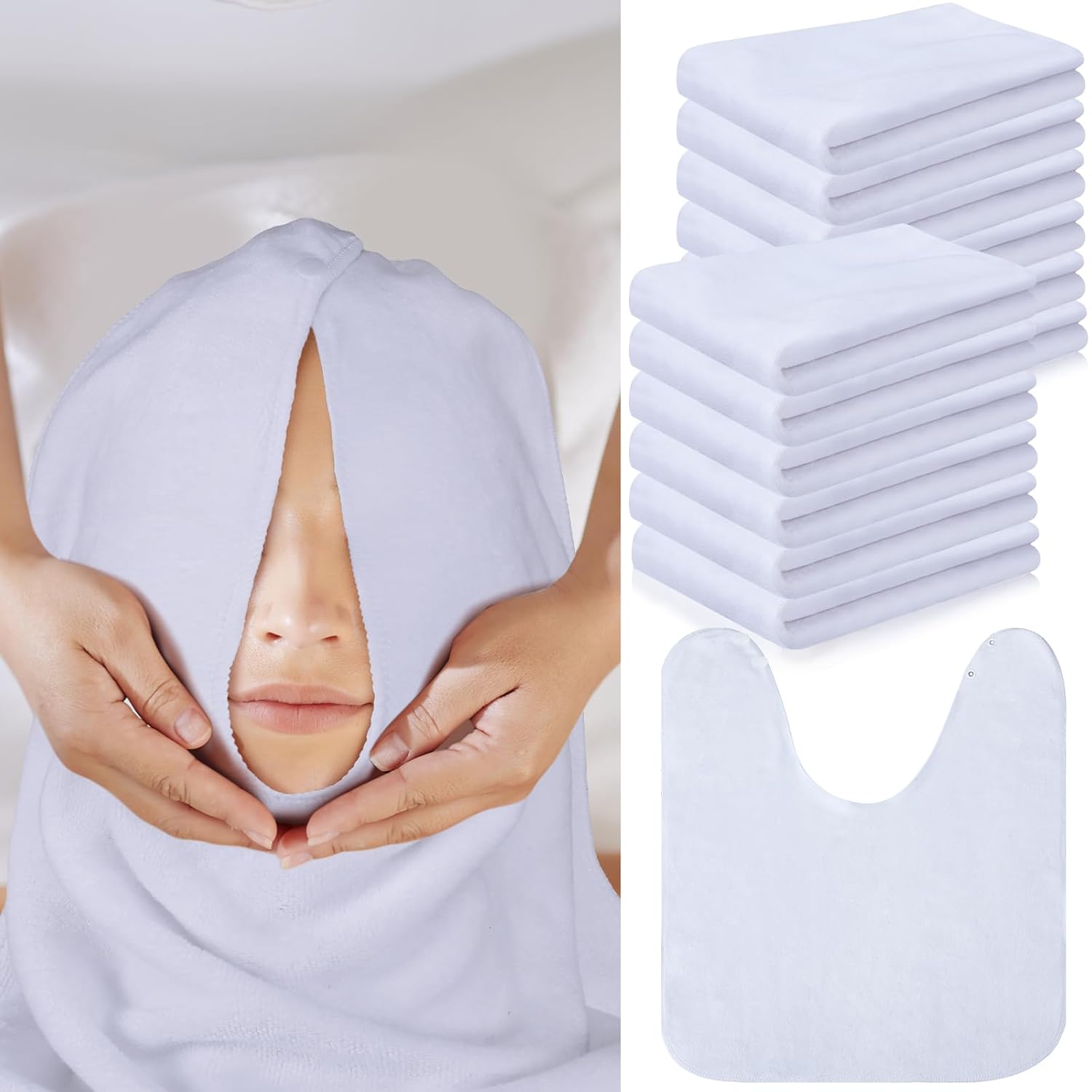 12 Pieces Facial Towels Split Design Soft Esthetician Towels Removing Spa Microfiber Face Cloth for Home Salon Facial Steam Massage and Cleansing(White) 12 Pieces Facial Towels Split Design Soft Esthetician Towels Removing Spa Microfiber Face Cloth for Home Salon Facial Steam Massage and Cleansing(White)