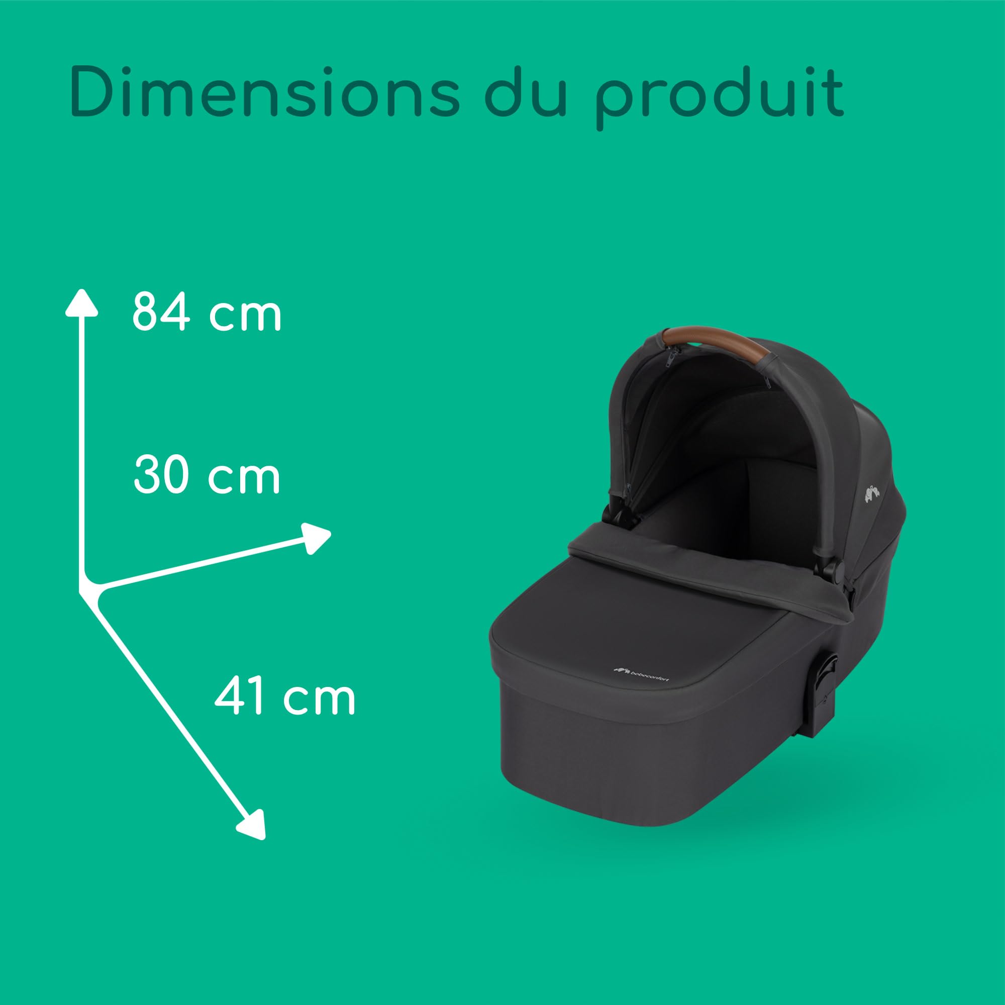 Bebeconfort Luvia Trio Poussette 3 en 1 0-22 kg Siège auto bébé Nacelle Pliage intelligent Guidon réglable Absorption des chocs Mineral Graphite