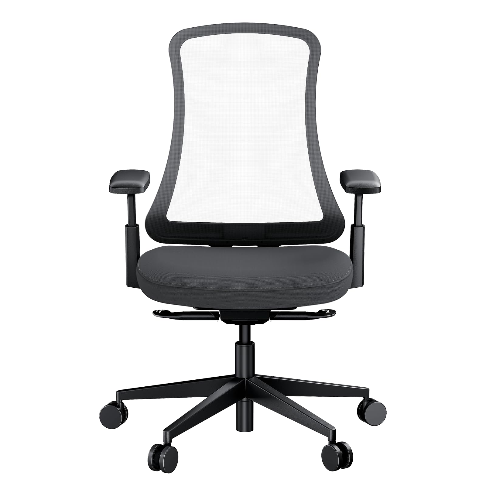 ProtoArc Flexer Ergonomischer Bürostuhl – Schreibtischstuhl mit Sitztiefenverstellung, konturiertem Sitzkissen und atmungsaktiver Netzlehne für Home Office und Büro, einfache Montage, Schwarz