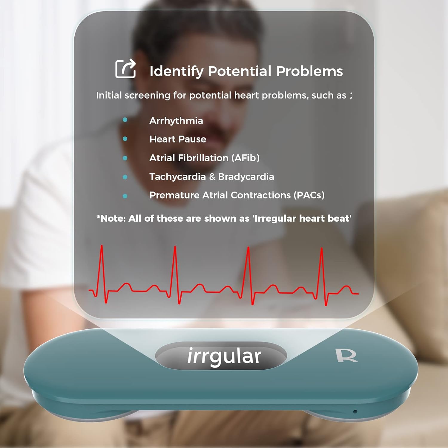 Buy Livenpace Pocket Heart Monitoring Device with Screen, Bluetooth Heart Health Monitor for