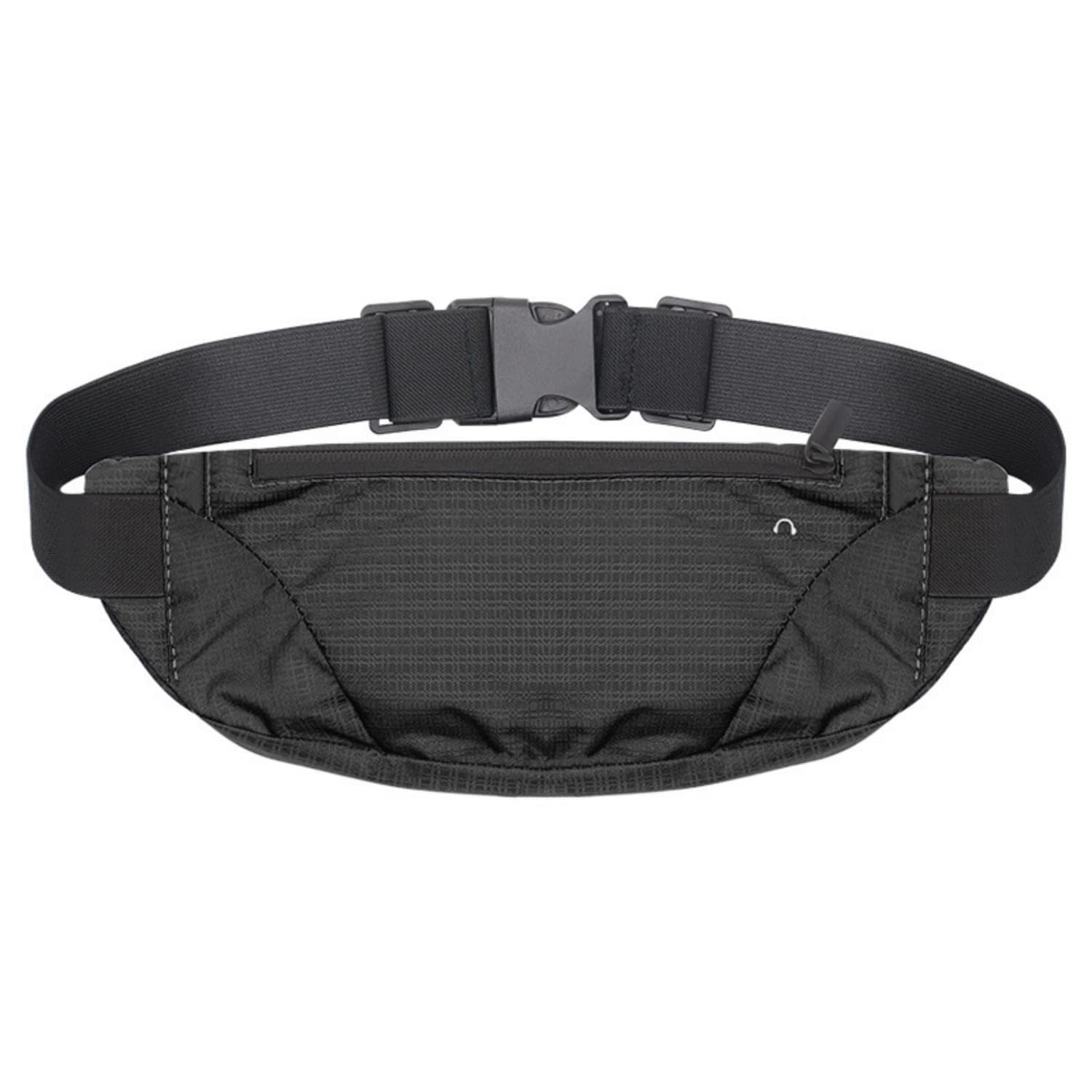 Water-Resistant Sport Waist Bag Lightweight Running Waist Bag Zipper Closure Slim Running Pouch Curved Profile for Outdoor Cycling, Fitness, Black-image-31