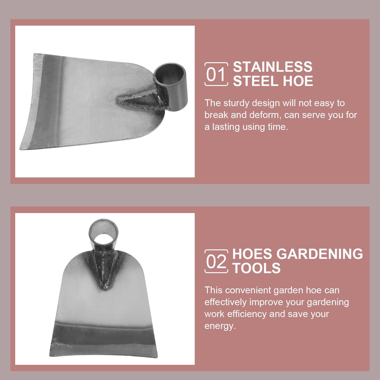 SEWACC Azada de Jardinería de Acero Inoxidable para Cultivo de Hortalizas Amplia Aplicación y Mejora la Eficiencia en Trabajos de Jardinería al Aire Libre