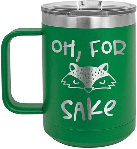Miniatura 8 de OH FOR FOX SAKE Naranja 15 oz Taza de café wtapa deslizante  Taza de café de viaje aislada  Ideas de regalos de cumpleaños o Navidad de mujeres u