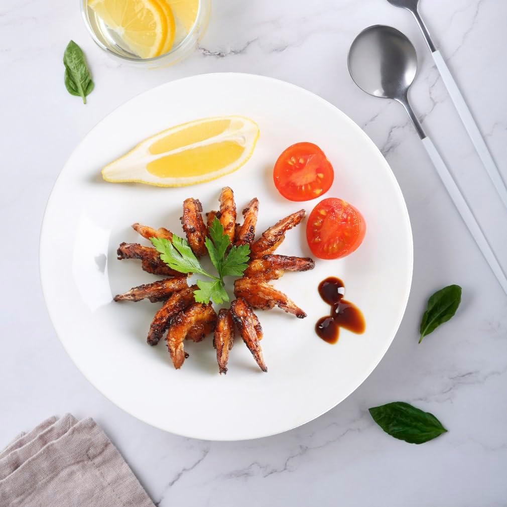 6PCS Ceramic Appetizer Plates, 8 Inch White Ceramic Plate, Round Porcelain Serving Plates, Microwave Dishwasher Safe, Porcelain Salad Plate Small Dinner Plates for Appetizers Dessert Salad