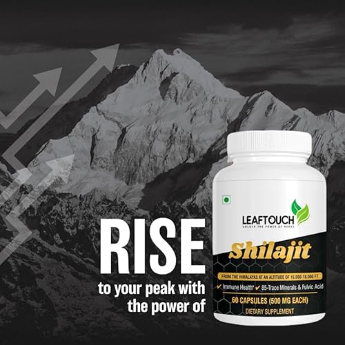 Miniatura 4 de LEAFTOUCH Shilajit Suplemento 60 cápsulas, paquete de 1 (500 mg cada una) Probado en laboratorio
