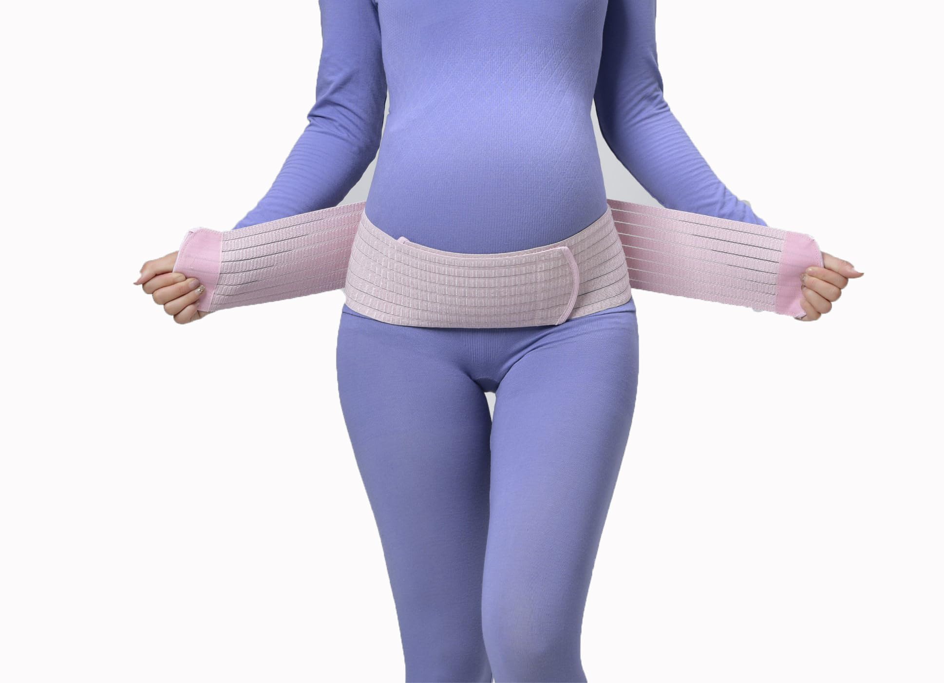 SUPPORTSMART HAB Smart 3 in 1 Pregnancy Support Belt - Compression Belly Bands for Pregnant Women, Maternity Support Belt for Back/Pelvic/Hip Pain, Ultimate Comfort in Pregnancy (Pink, Small-Large)