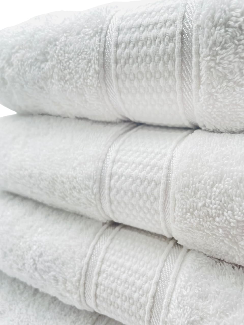 4-częściowy zestaw ręczników kąpielowych premium – 100% bawełna ekologiczna 550 g/m², certyfikat Öko-Tex i GOTS, chłonny, dwie szlufki do zawieszania, 70 x 140 cm, szybkoschnące (białe, 4