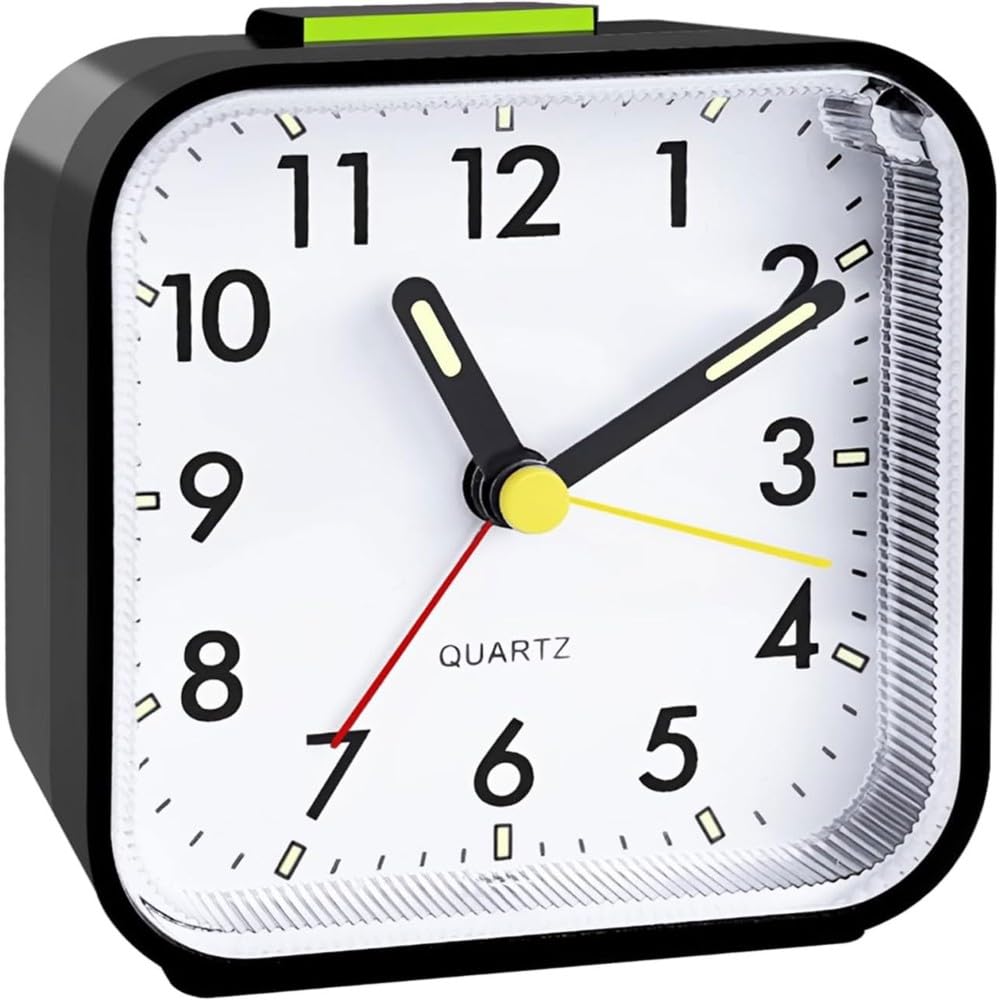 CTRLZS Battery Operated for Kids Desk Table Shelf Clock, Small Analog Travel Alarm Clock, Quieter Bedside Alarm Clocks