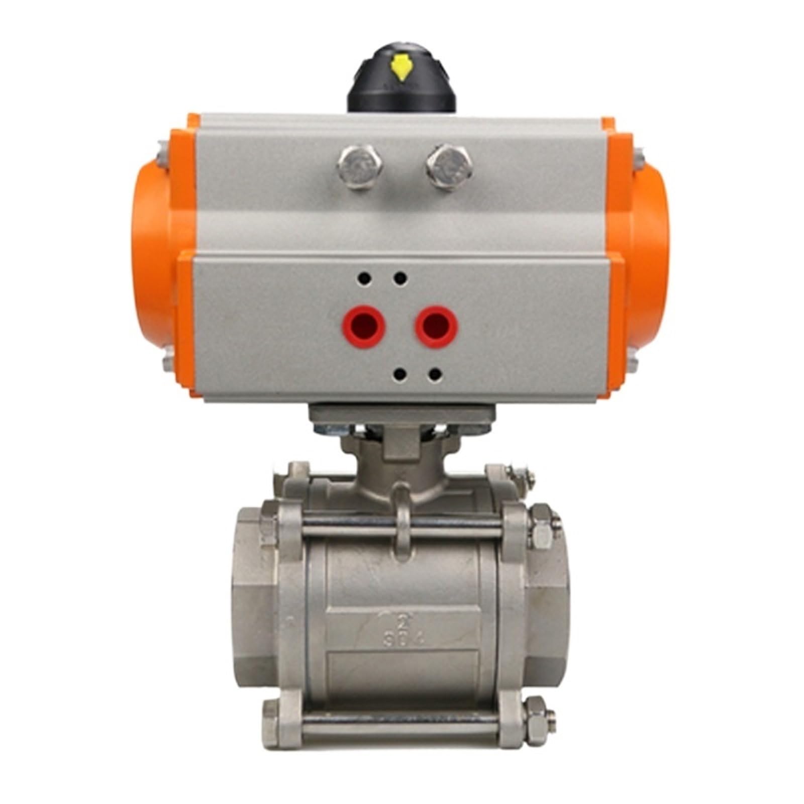 DN8 DN10 DN15 DN20 DN25 DN32 DN40 DN50 Three Piece Pneumatic Ball Valve with High Platform 304 Double Acting Cylinder(DN32)