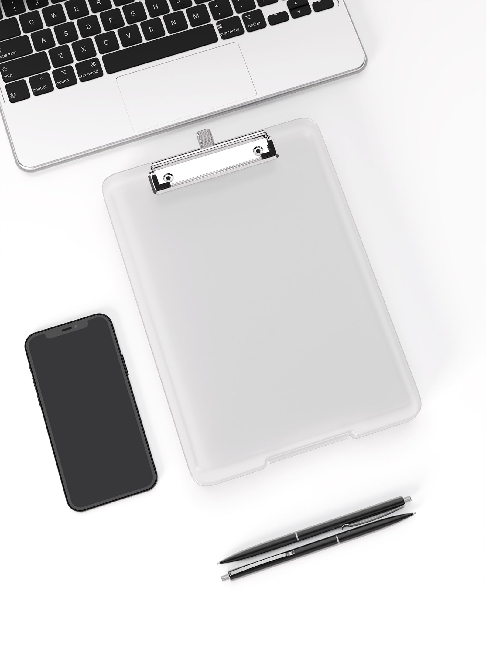 A5 Clipboard with Storage, 6 x 9'' Nursing Clipboards Foldable Storage, Plastic Clipboards Foldable, Office Supplies, School Supplies, Menu clipboards for Work, Transparency