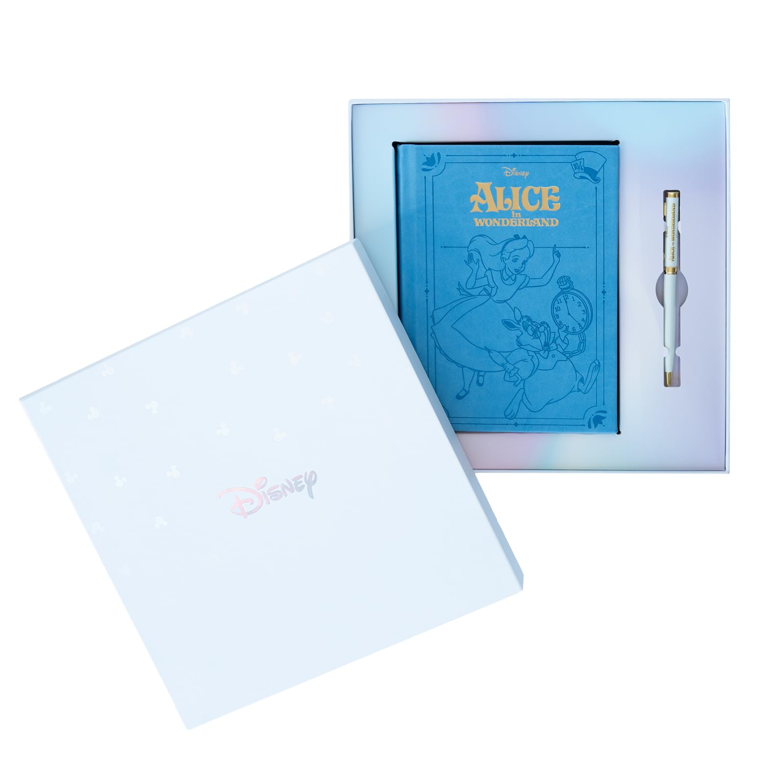 Set Cuaderno de notas Disney Alicia en el País de las Maravillas con Boli - Regalos originales para mujer, En Caja Regalo: Cuaderno A5 punteado + Boligrafo bonito | Papeleria Bonita