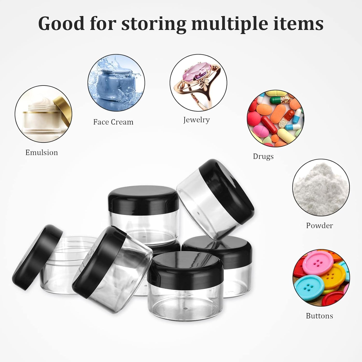 Flintronic 12PCS 50g/50ml Petit Pots Vide Cosmétiques Transparent avec Spatule et Étiquette pour Lotion Crème